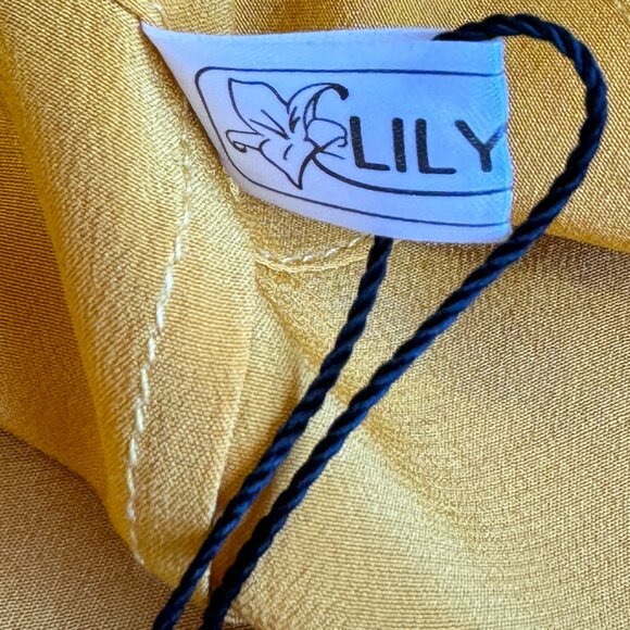 LILYSILK Silk Wrap Dress Sun Yellow Side Pockets Cap Sleeve Size M - Picture 10 of 15